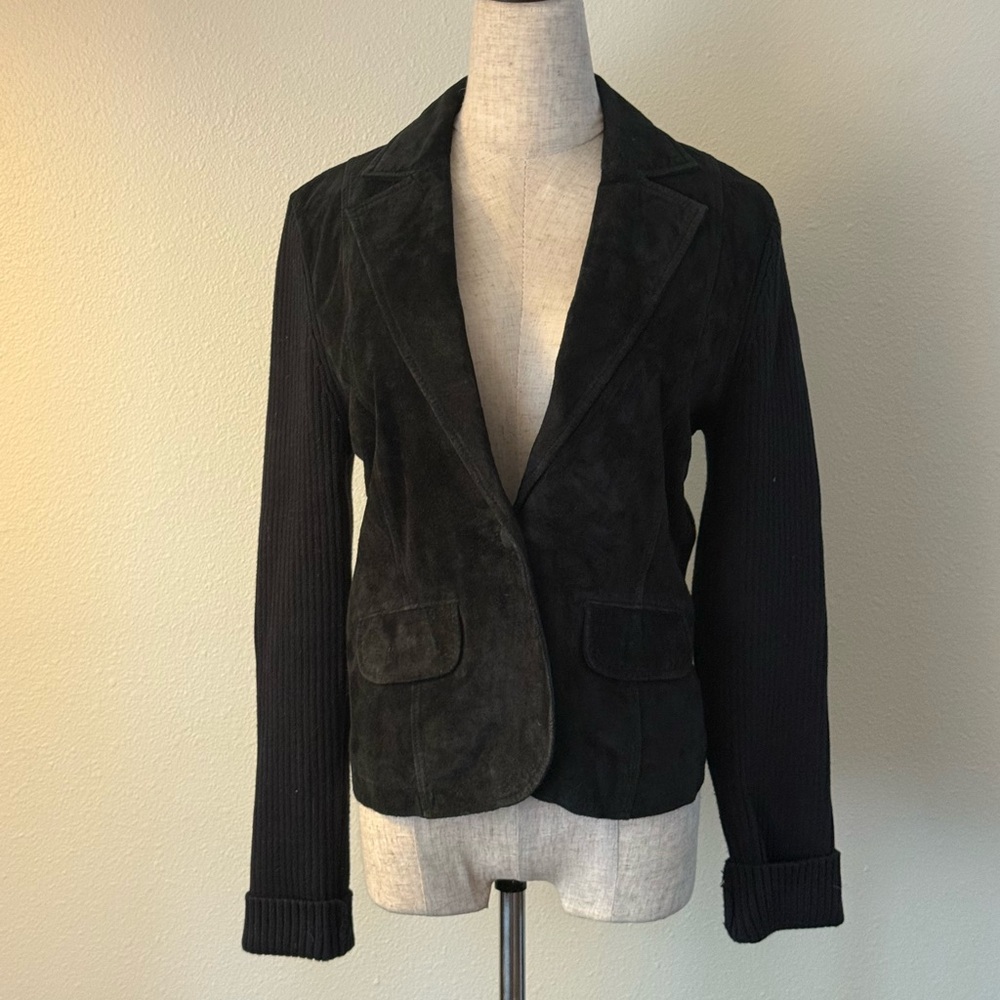 INC International Concepts Black Suede Blazer
